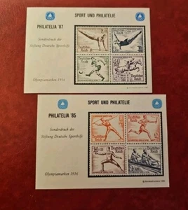 1936/1985, Vignettenblock der dt. Sporthilfe "Olympiamarken 36" - Bild 1 von 4