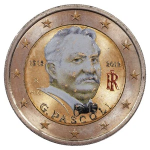 Italie - 2 euros colorisée - 2012 - 100 ans de la mort de Giovanni Pascoli - Picture 1 of 2