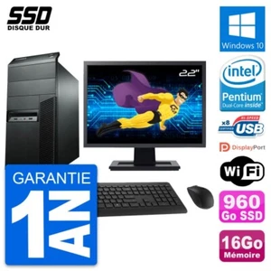 PC tour LENOVO M92p Pantalla 22" Pentium G2020 RAM 16Go GB 960Go Windows 10 Wifi - Imagen 1 de 9