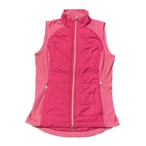 Zero Restriction Pink Tess Vest Womens Sz XS Primaloft Dual Direction Zipper - Picture 1 of 17