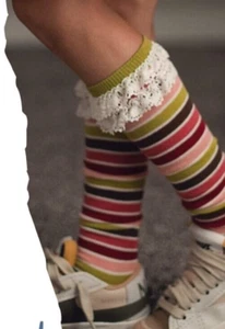 MATILDA JANE Heart to Heart Color Wheel Striped Socks Size M Medium (9-13) NWT - Picture 1 of 2