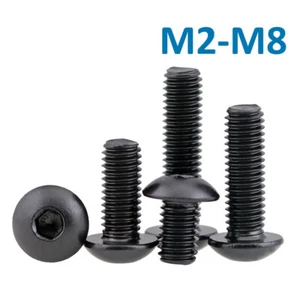 Linsenkopfschrauben Schwarz Edelstahl M2 M2,5 M3 M4 M5 M6 bis M8 - Bild 1 von 5