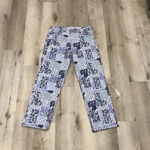 Kensie Straight Vintage Luxe Damen 8 29 Blau Patch Print Jeans High Rise Crop - Bild 1 von 7