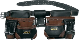 LEATHER GOLD Genuine Finished Leather Framer’s adjustable Rig, Tool Belt 3450 - Picture 1 of 17