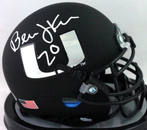 Bernie Kosar Autographed Miami Hurricanes Black Schutt Mini Helmet- Beckett Wit - Picture 1 of 10