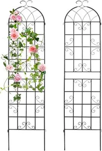 2 Pack Metal Garden Trellis 86.2" x 19.7" for Climbing Plant Rose Flower Support - Picture 1 of 4