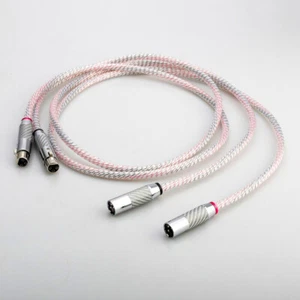 1 par de cables enchapados en plata con conector XLR enchapado en rodio Cable XLR de audio HIFI - Imagen 1 de 5