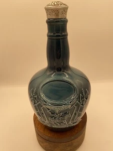 Chivas Royal Salute 21 yr Scotch Whisky Empty Blue Embossed Decanter (no labels) - Picture 1 of 5
