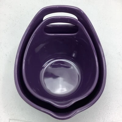 Rachael Ray 1 & 2 Quart Mixing Bowl SET with Pour Spout and Handle Plum Purple - Image 1 of 4