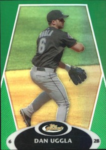 2008 Finest Refractors Green Florida Marlins Baseball Card #34 Dan Uggla /199