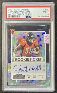 Javonte Williams 2021 Contenders Rookie Ticket Cracked Ice Auto 19/21 PSA 9 - Picture 1 of 2