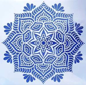 Große Wiederverwendbar Schablone 30x30 cm Mandala Kreis Möbel Vintage Airbrush - Picture 1 of 1
