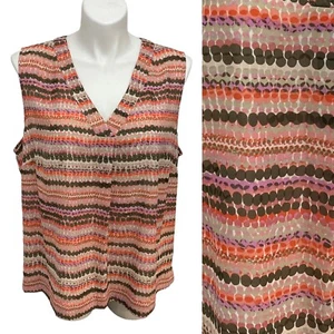 Blusa Sejour Top Mujer Talla 22W Sin Mangas Naranja Gasa Trabajo Oficina Iglesia - Imagen 1 de 12