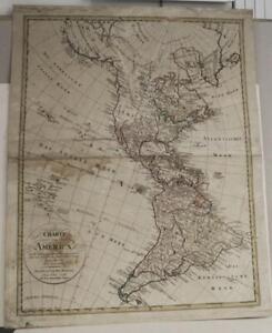 AMERICAN CONTINENT 1796 HOMANN HEIRS & GÜSSEFELD ANTIQUE COPPER ENGRAVED MAP
