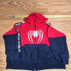 BOYS SZ 8 SPIDERMAN ZIP HOODIE JACKET [T8/2] - Picture 1 of 10