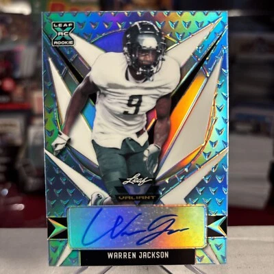 2021 Leaf Valiant Warren Jackson AUTO RARE Platinum Blue Rams RC SSP /20 ⭐️ MINT - Image 1 of 2