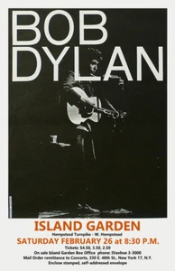 BOB DYLAN REPLICA 1966 *ISLAND GARDEN* CONCERT POSTER - Picture 1 of 1