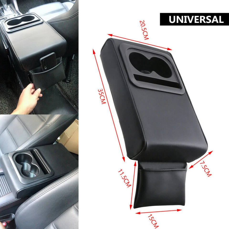Almohadilla de cojín de reposabrazos de coche negra consola central cubierta de caja levantar soporte de codo Foto 1 de 4