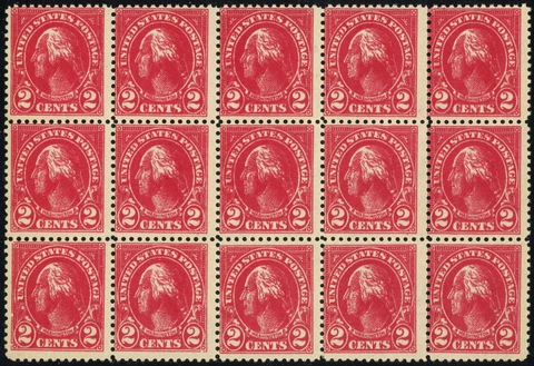 USA Scott# 634 (CF1) Block of 15, Mint, NH  PSE Cert SCV $2045 (53801) Cover