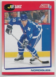 1991-92 Score Canadian Bilingual #25 Joe Sakic Quebec Nordiques HOF - Picture 1 of 1