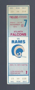 RON JAWORSKI DEBUT ? - 1974 NFL ATLANTA FALCONS @ LOS ANGELES RAMS FULL TICKET - Picture 1 of 1