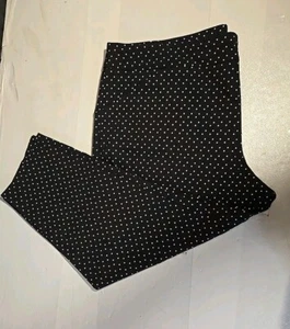 Sz 4XP (48 x 27") Women's Pants, Black Polka Dots Pull-on Elastic Waist New - Picture 1 of 8