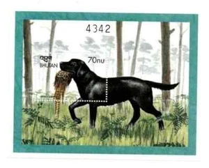 Bhutan, 1999, Labrador Retriever Dog, Souvenir Stamp Sheet, MNH, Philatelic Gem - Picture 1 of 2