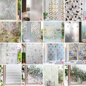 PVC Staticks Privacy Window Glass Film Sticker Cling Frosted Stained Bathroom - Picture 1 of 29