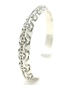 Brazalete Apilador Triángulo Brazalete Adrian Reeves Largo Navajo Plata Esterlina - Imagen 1 de 9