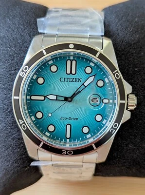 Reloj para hombre Citizen esfera turquesa indicador de fecha AW1816-89L Foto 1 de 4