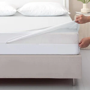 Zippered Mattress Encasement Waterproof Quilted Mattress Protector 16" Deep - Picture 1 of 14