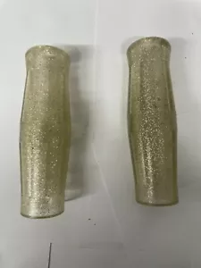 Suzuki Vintage style silver Metal flake coke bottle street bike Grips 7/8" 130MM - Foto 1 di 4