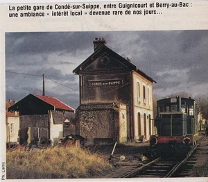 1981 -- TRAIN EN GARE DE CONDE SUR SUIPPE 3F162 - Picture 1 of 1