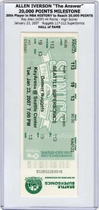 ALLEN IVERSON 20,000 pts MILESTONE 2007 Nuggets @ Sonics 1/23 Full Ticket HOF!!! - Picture 1 of 12