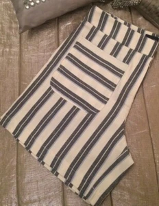 NEXT Navy Striped Shorts UK 6 XS Nautical High Waist Linen Mix Summer Holidays - Picture 1 of 10