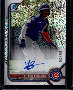 2022 Bowman Chrome Yeison Santana #CPA-YS 1st Bowman Speckle Auto /299
