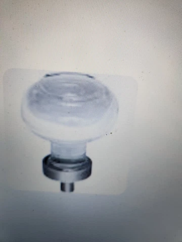 Glass Button Knob / 1-7/16" / Brushed Pewter Cover