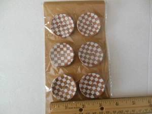 NUEVO en Embalaje: Juego de 6 Botones de Madera, Impresión en Bloque Cuadrados 3/16", 1/8" de Grosor - Imagen 1 de 1