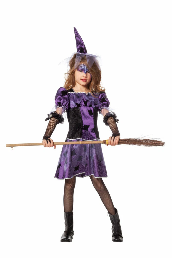 LED Spinnenkostüm Für Mädchen | Leuchtender Tüllrock Mit Spinnennetz-Stirnband | Halloween Karneval