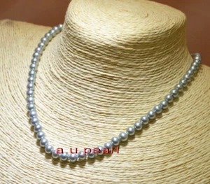 Collana AAAA lunga 20"9-10mm NATURALE VERA mare del sud argento perle grigie oro 14 carati - Foto 1 di 6