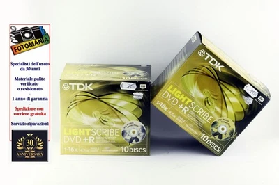 Tdk DVD+R 20 Pieces 4,7gb 120min 16x 2 Boxes Lightscribe New Hard Case - Image 1 of 3