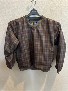 Forresters Outerwear Womens Large Golf Pullover Windbreaker Plaid Long Sleeve - Picture 1 of 6