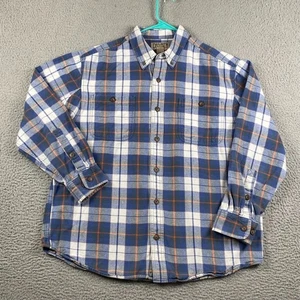 Duluth Trading Co Flannel Shirt Men's Large Blue Plaid Causal Outdoors Hiking - Picture 1 of 7