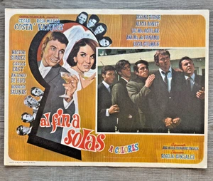 Vintage 1960s Mexican Lobby Card – Al Fin a Solas – César Costa – Rosa María Váz - Picture 1 of 4