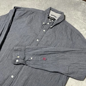 Betabrand Herren Hemd Struktur Bio Baumwolle Hanfmischung Knopfleiste Größe XL Preppy - Bild 1 von 7