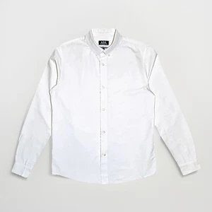 $220 A.P.C. Men's M Solid White OCBD Oxford Button Down Long Sleeve Shirt NWOT - Picture 1 of 8