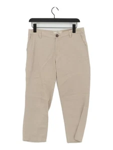 FatFace Women's Trousers UK 8 Tan Linen with Cotton Straight Cropped - Picture 1 of 5