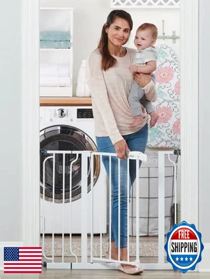 Regalo 38.5" Extra Ancho Montaje a Presión Bebé Mascota Puerta de Seguridad para Escaleras Puertas Foto 1 de 4