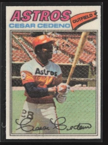 1977 Topps Cloth Stickers #13a Cesar Cedeno Houston Astros SP NM - Picture 1 of 2
