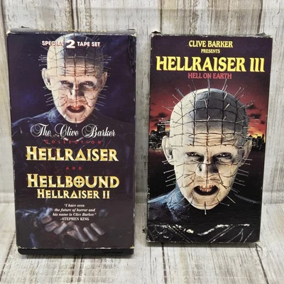 The Clive Barker Collection Hellraiser I 1 Hellbound II 2 VHS & Hellraiser III 3 - Image 1 of 4